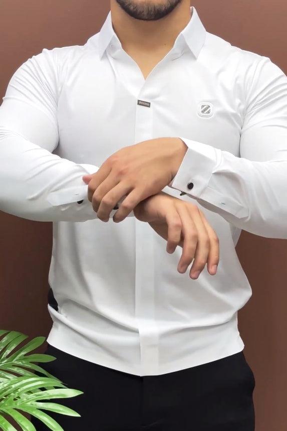 Men's Stretch Business Casual V-Neck Polo Shirt