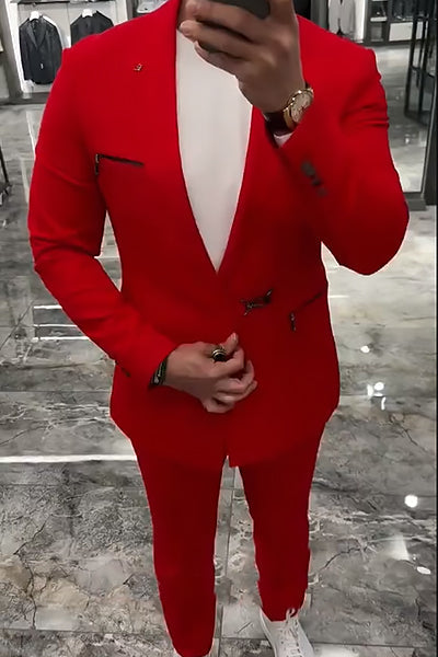 Men's velvet lace-up casual suit