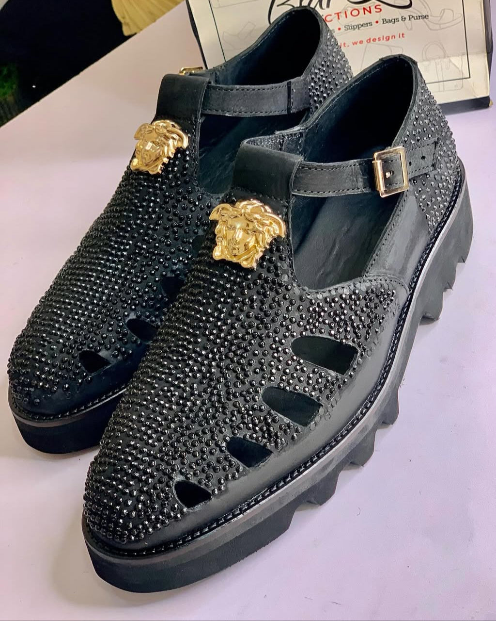 Luxury Men's Fashion Rhinestone Sandals