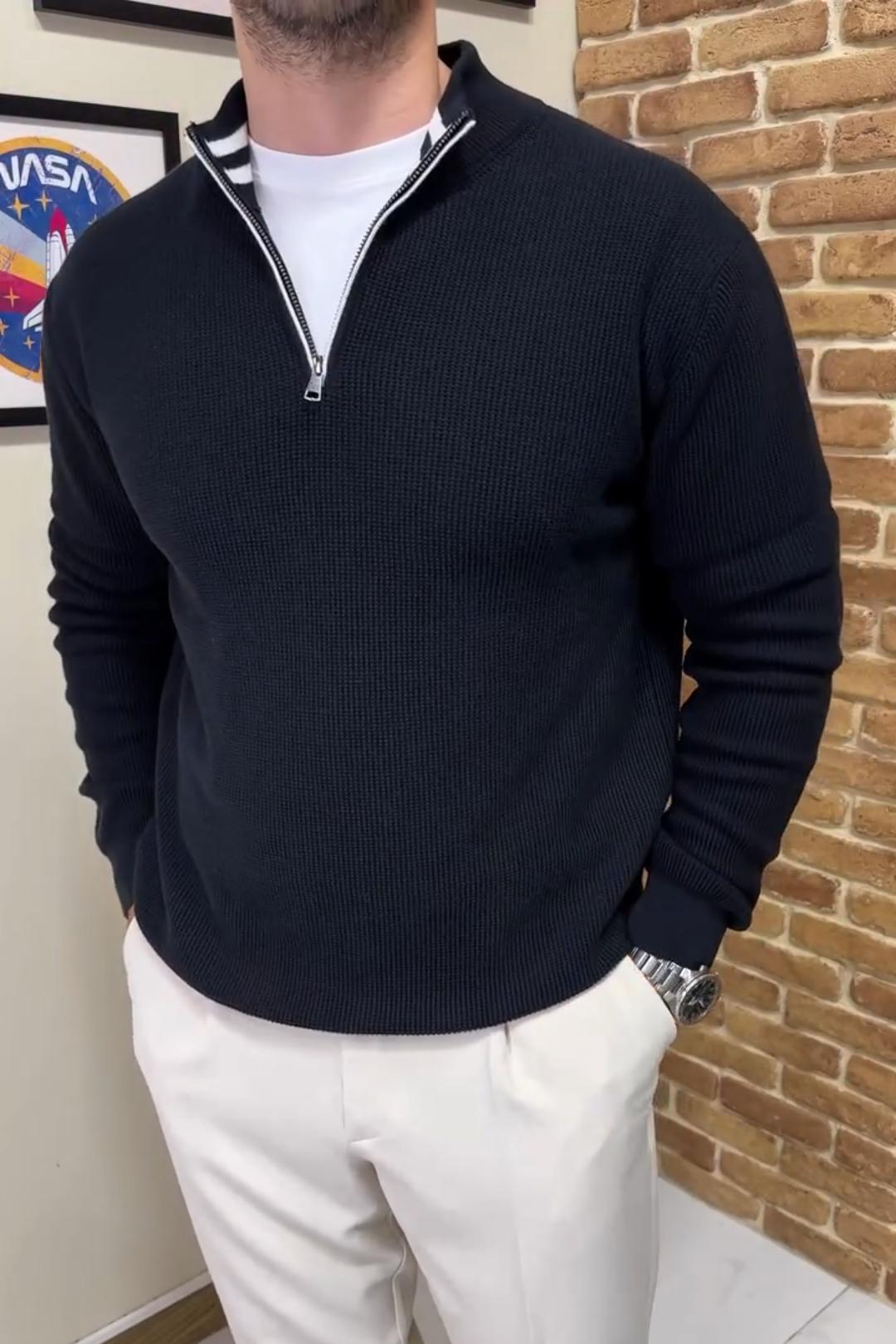 Men's Half Zip Knit Pullover Sweater