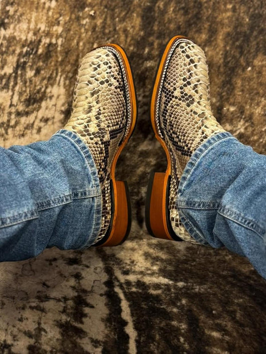 Python Leather Chelsea Boots