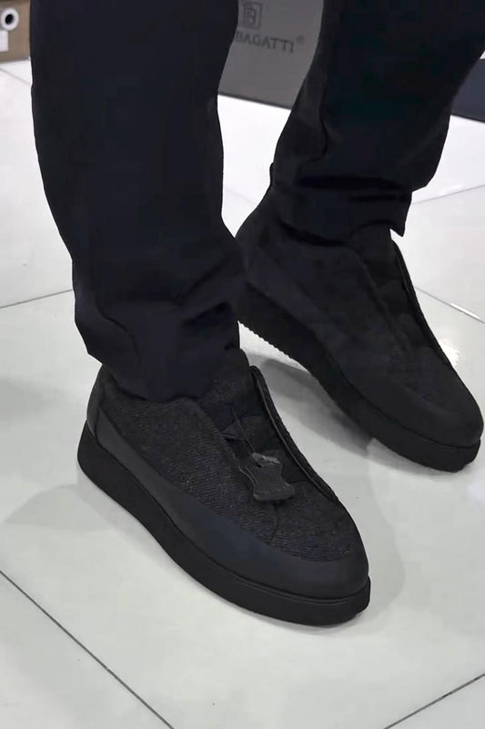 Tweed-Textured Casual Shoes