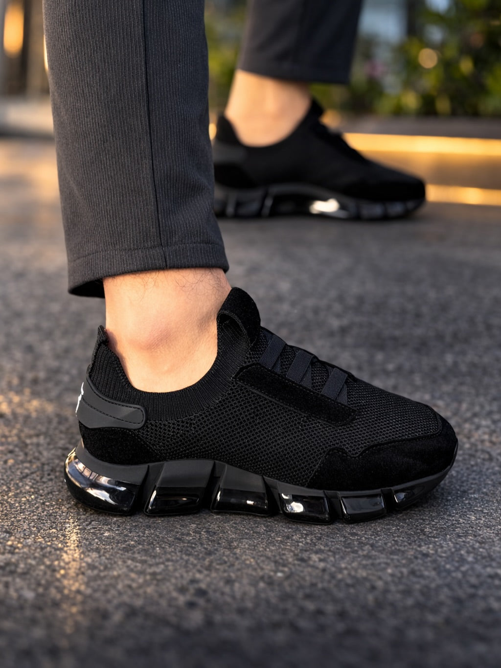 Mesh Slip-On Athletic Sneakers with Shock-Absorbing Sole