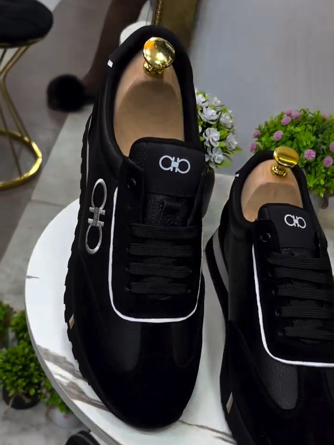 New Suede & Leather Patchwork Retro Running Sneakers