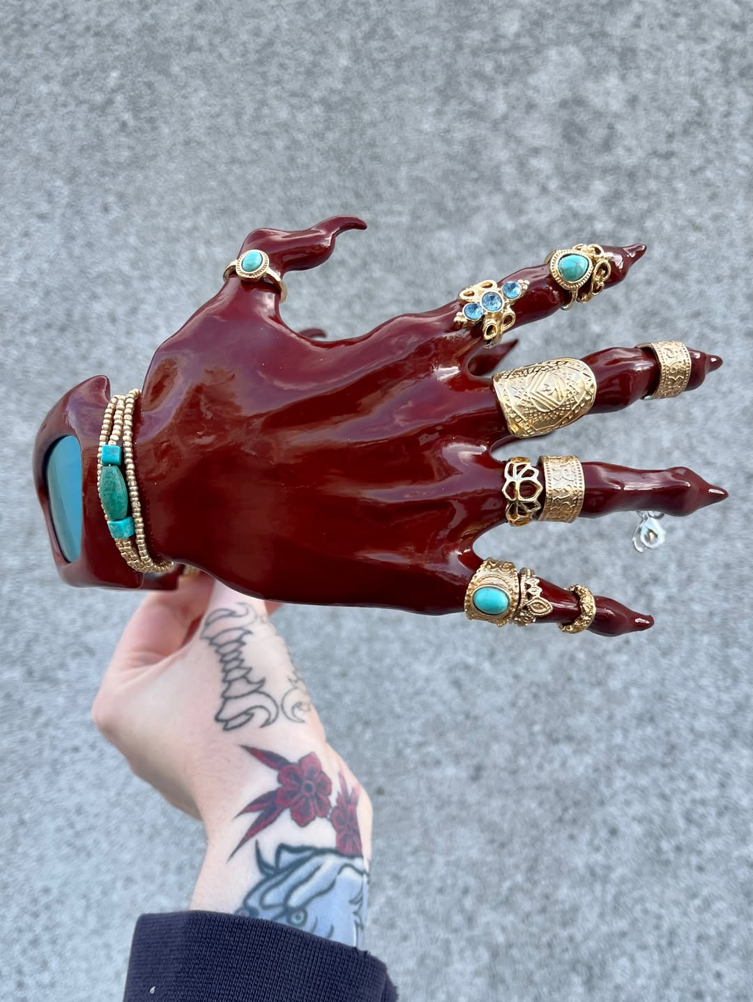 Red Hand Claw Statement Sunglasses