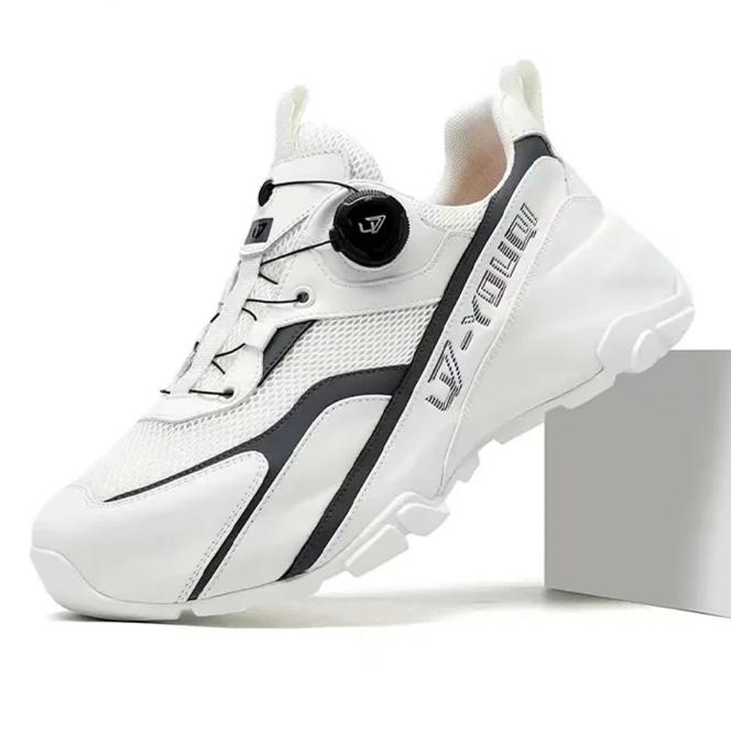 Breathable Casual Cowhide Chunky Sole Height-Enhancing Sneakers