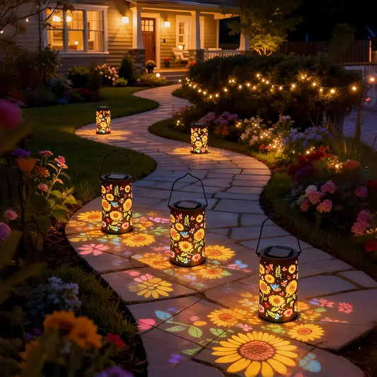 Solar Sunflower Projection Lantern