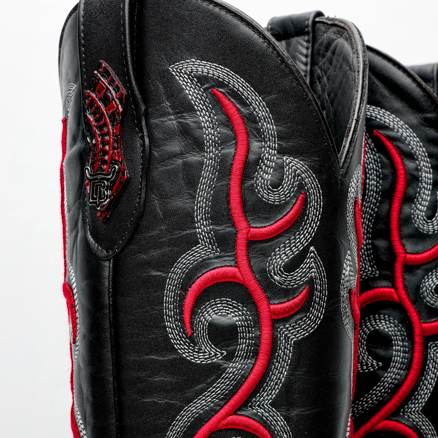 Square Toe Ace Of Spades Red Wine Boots