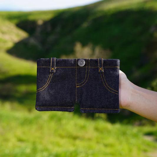 Denim Shorts–Style Foldable Wallet