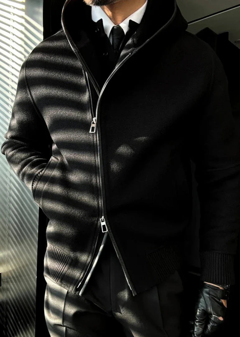 Autumn & Winter Hooded Oblique Zipper Sweatshirt Jacket