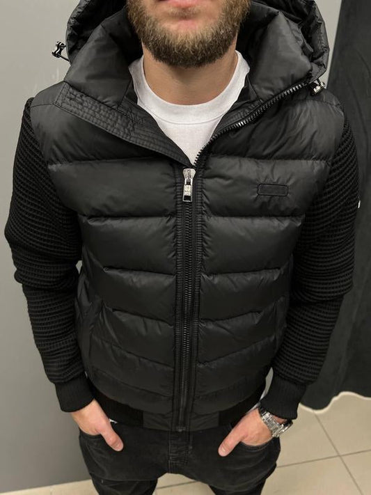 classic knitted patchwork Jacket