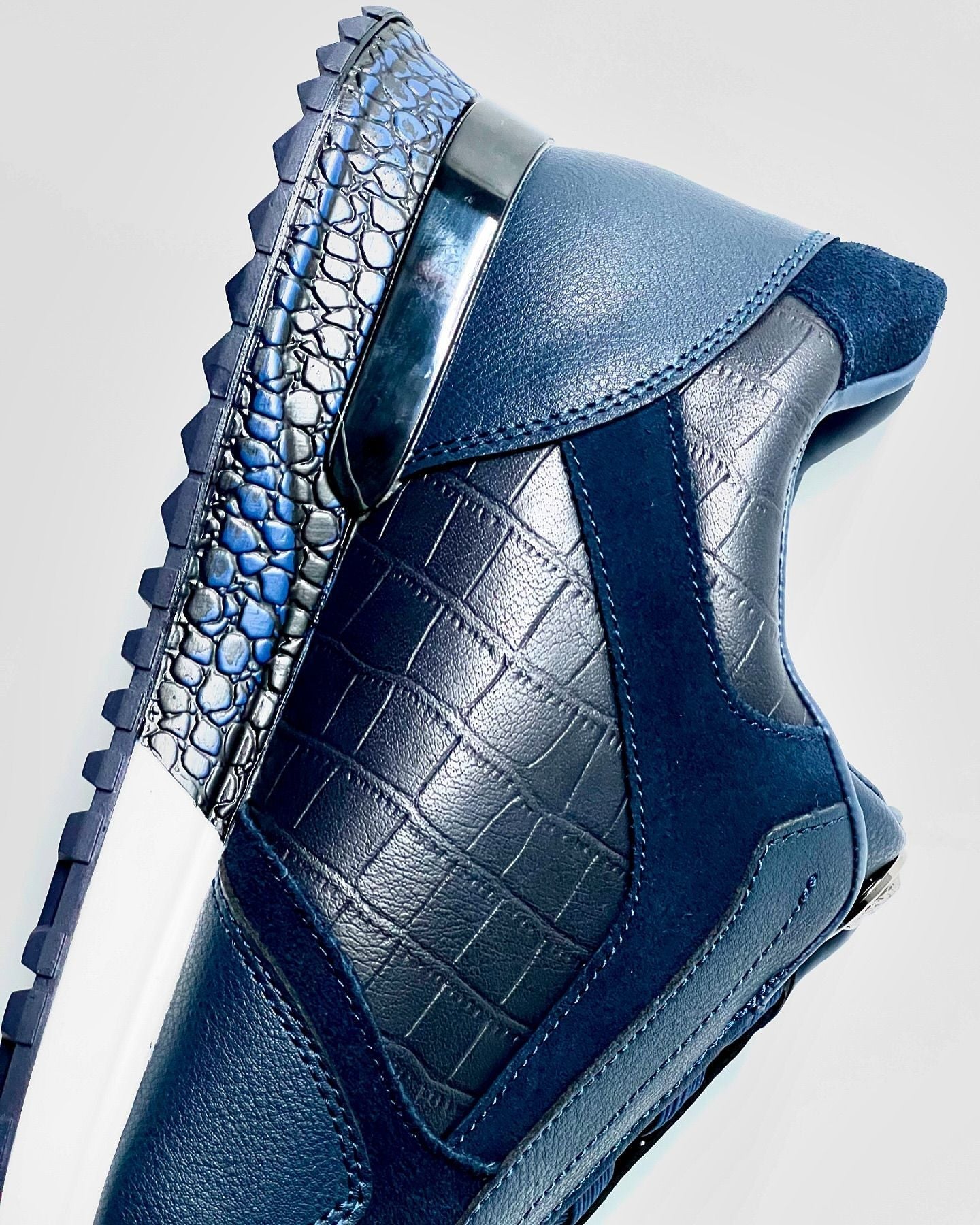 Men's Blue Laceless Sneakers