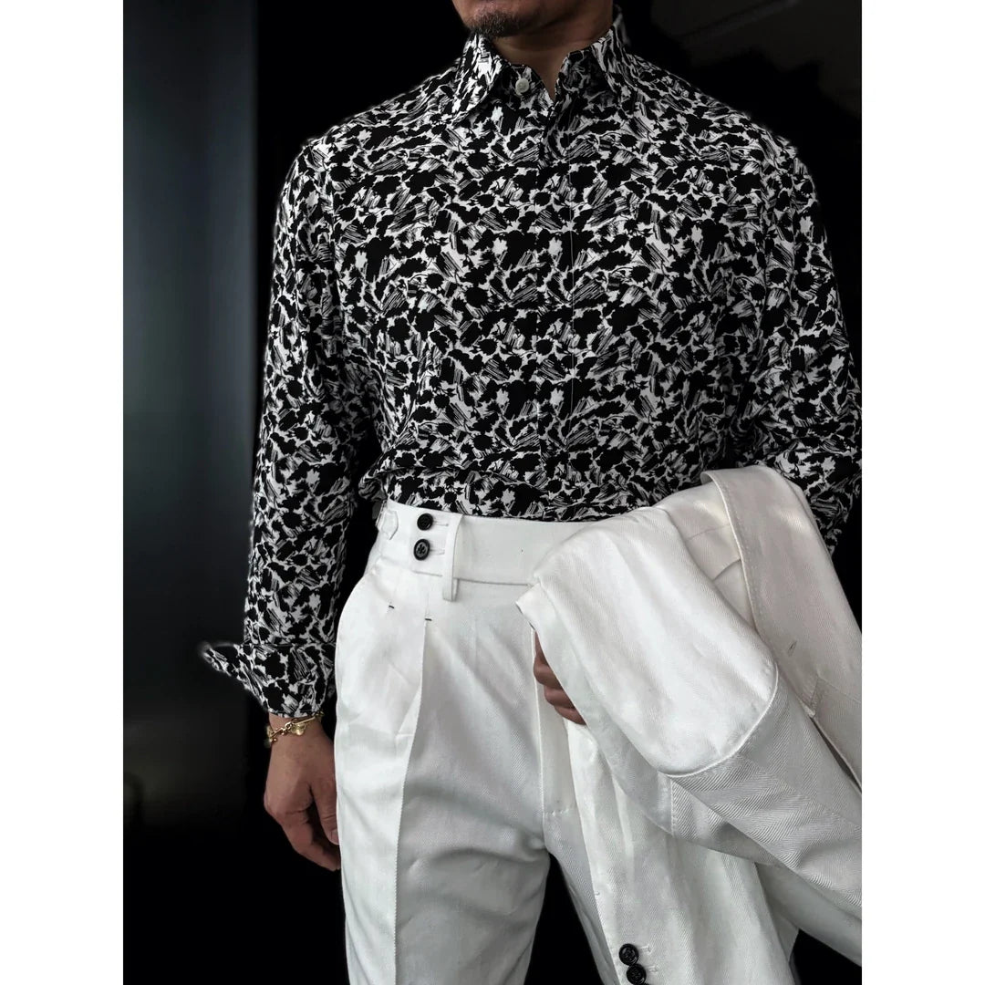 Black And White Printed Shirt