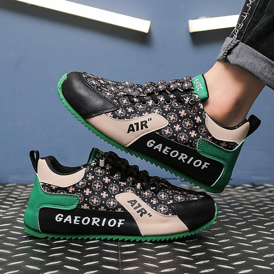 Men's Height-enhancing Leather Material Soft-soled Casual Running Shoes