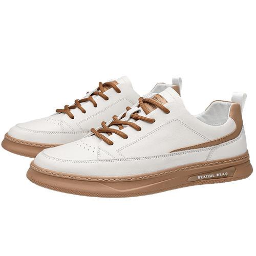 Trendy leather breathable men's casual sneakers