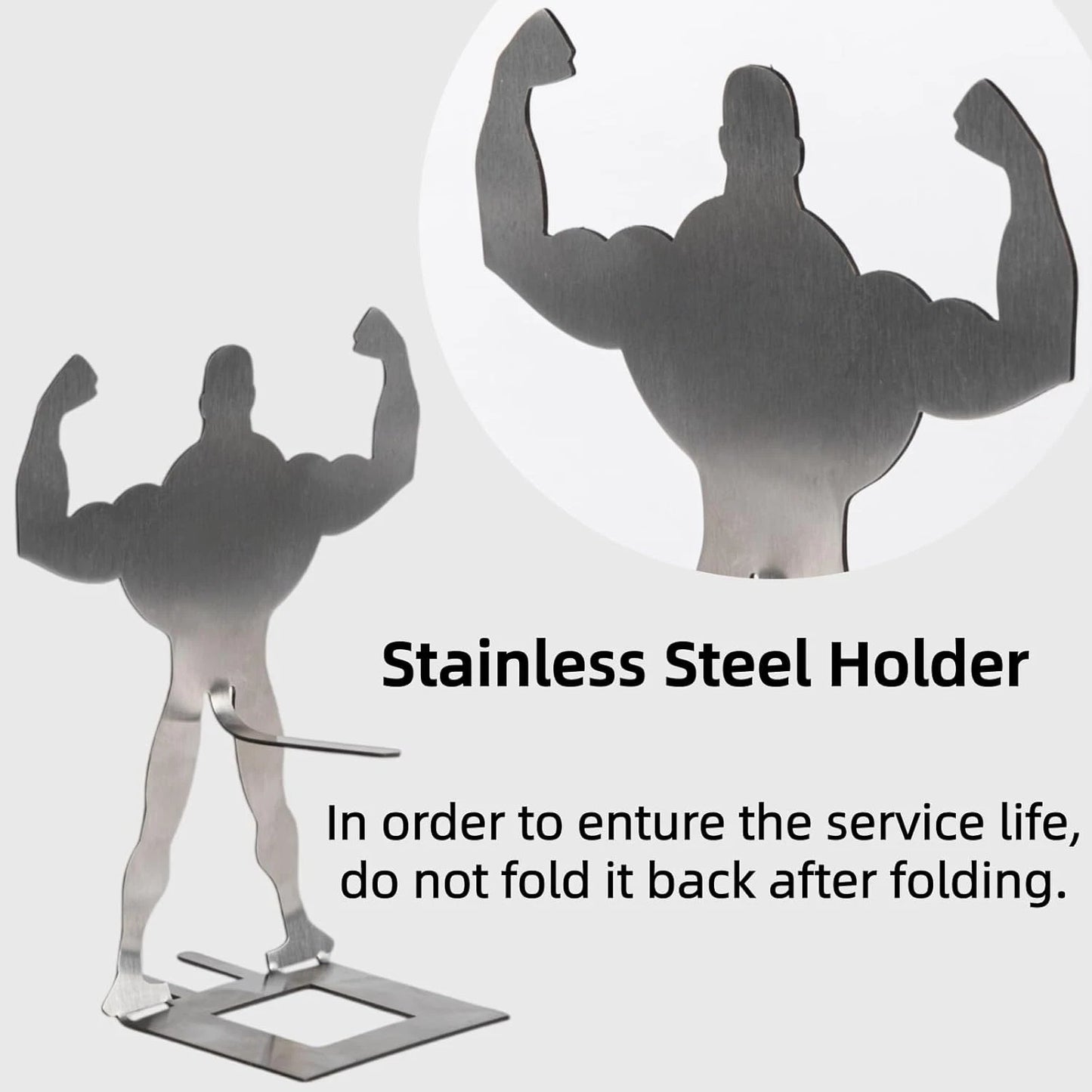 Stainless Steel Muscle Man Hot Dog Holder - Fun BBQ Accessory