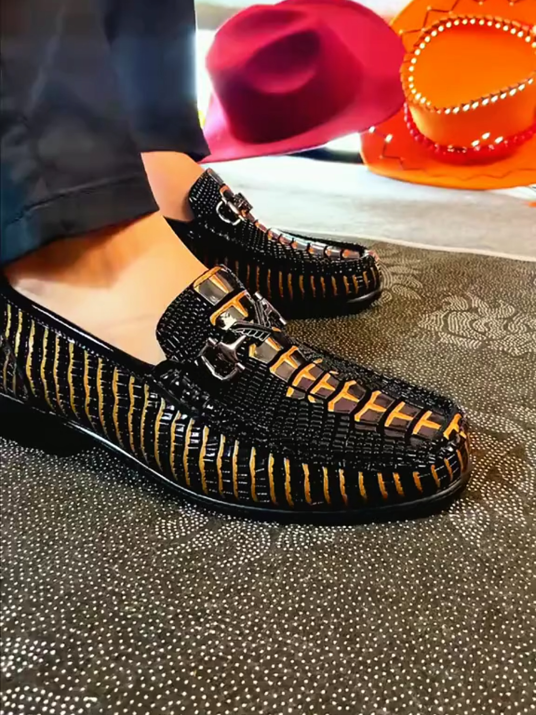 Luxury Patent Croco-embossed Loafers