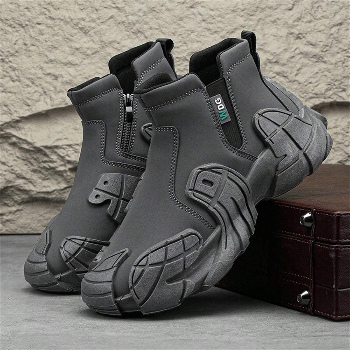 Anti-Slip Side Zipper Safety Shoes