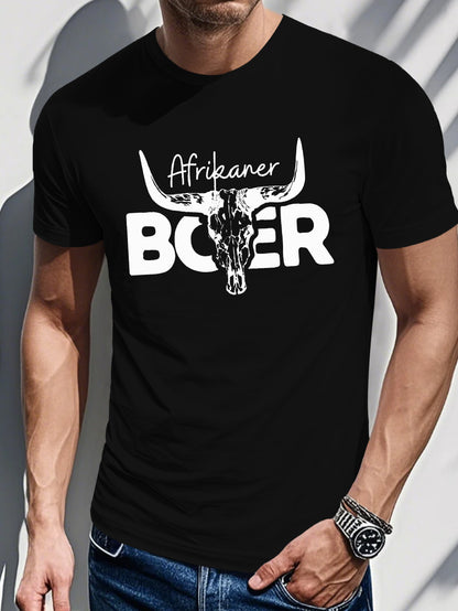 Men's Printed T-shirt-Afrikaner Boer Print