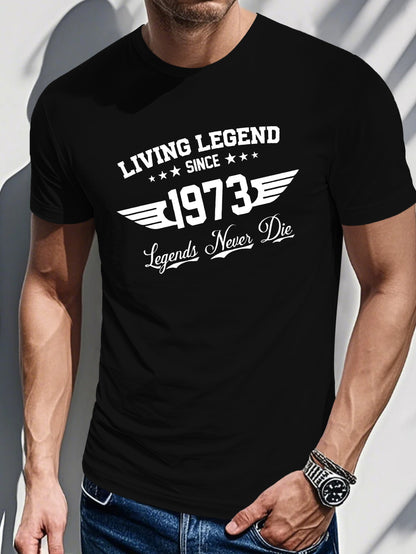 Men's Printed T-shirt-Printed with “living legend”
