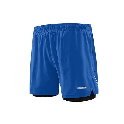 Men 2/1 Sports Shorts With Back Zip Pocket