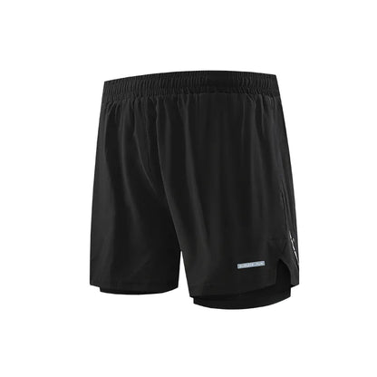 Men 2/1 Sports Shorts With Back Zip Pocket