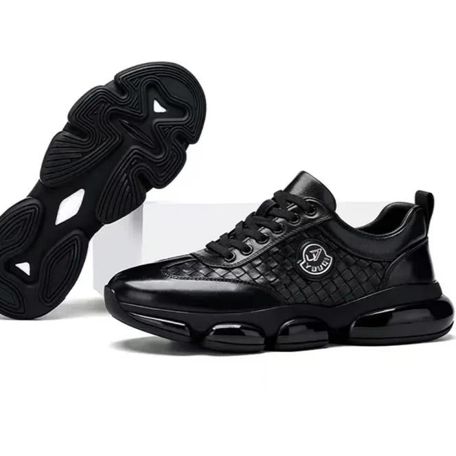 Woven Cowhide Fashion Sneakers Casual Shoes