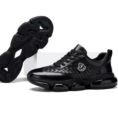 Woven Cowhide Fashion Sneakers Casual Shoes