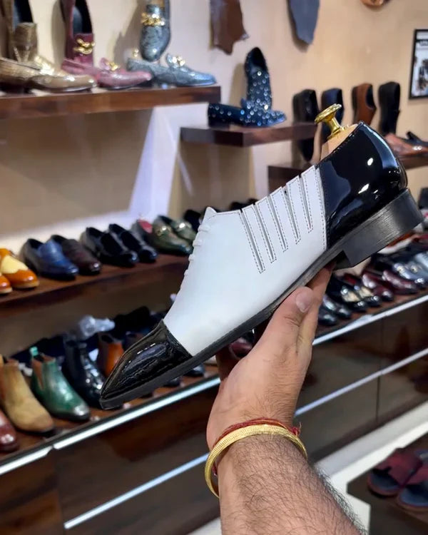 Men's Pure Handmade Leather Spectator Oxfords