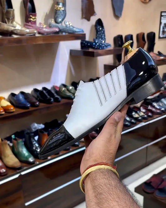 Men's Pure Handmade Leather Spectator Oxfords