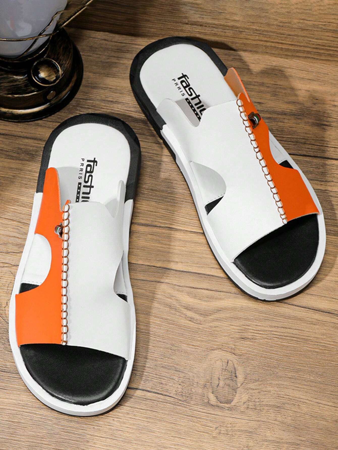 Men's Casual Two-tone Beach Walking Open-toe Slippers