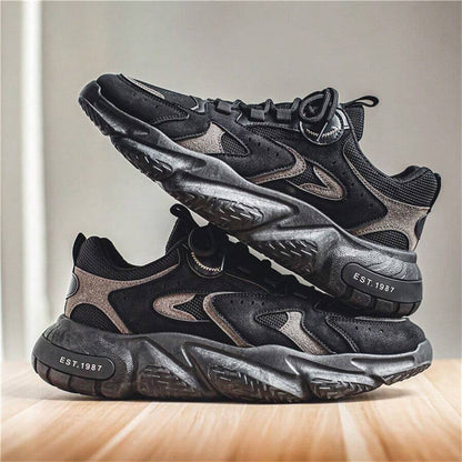 Men's Fashionable Patchwork Sporty Chunky Lace Up Low Top Sneakers