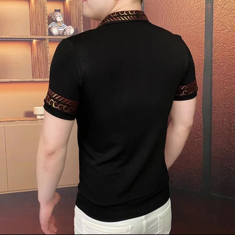 Gold-plated Wing Polo Shirt Quality Men's Lapel T-Shirt