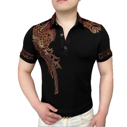 Gold-plated Wing Polo Shirt Quality Men's Lapel T-Shirt
