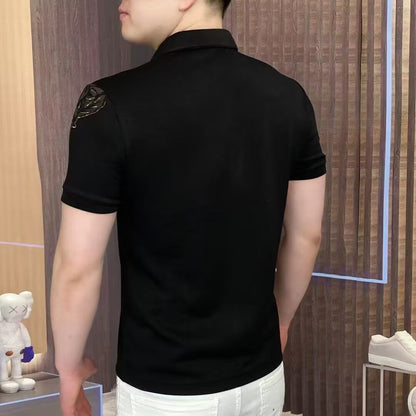 Lion Roar Men's Casual Lapel All-match Polo Shirt