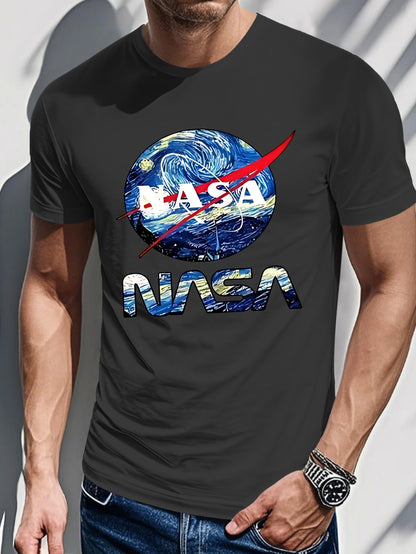 Men's classic painting letter print T-shirt