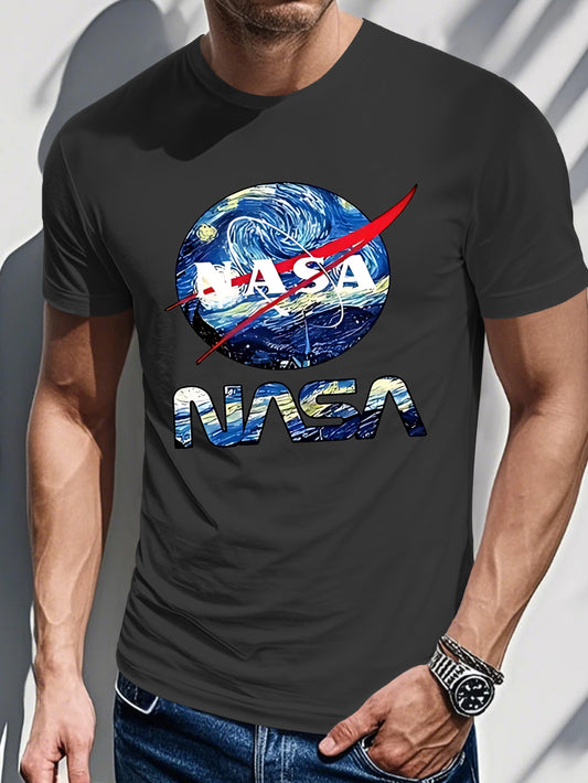 Men's classic painting letter print T-shirt