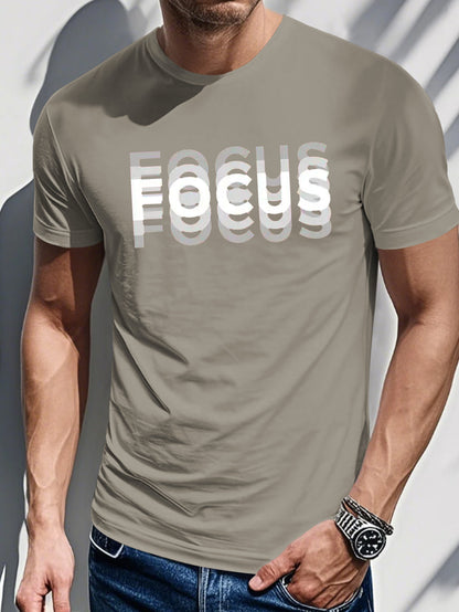 Men's Trendy Letter Print Shoulder T-Shirt