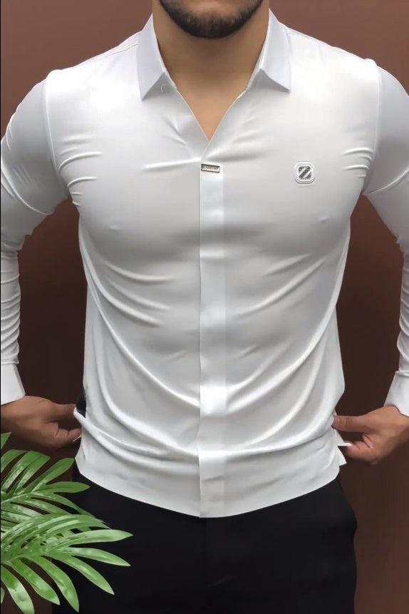 Men's Stretch Business Casual V-Neck Polo Shirt
