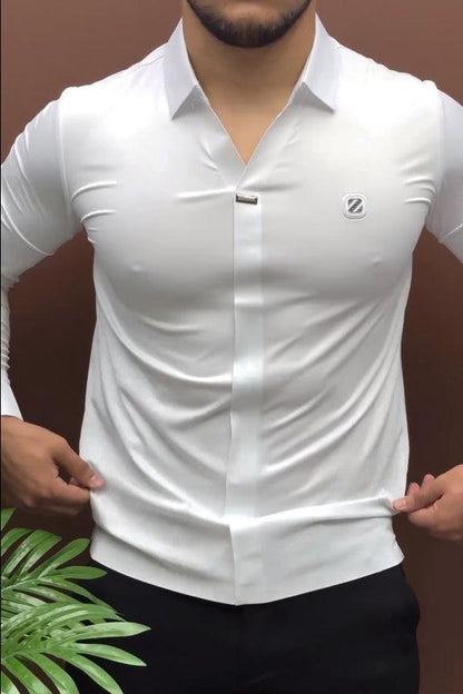 Men's Stretch Business Casual V-Neck Polo Shirt