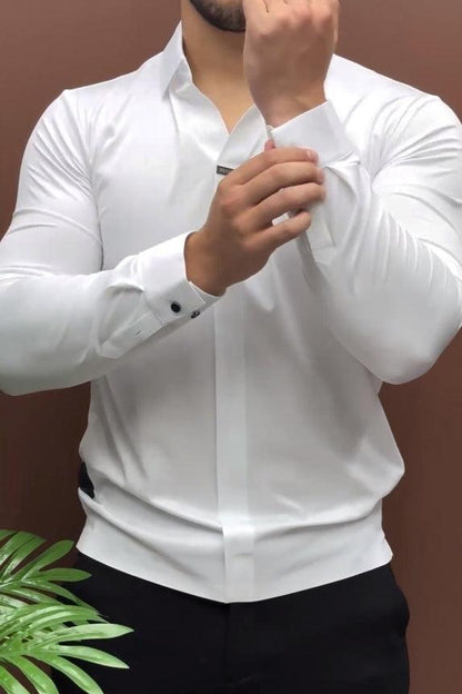 Men's Stretch Business Casual V-Neck Polo Shirt