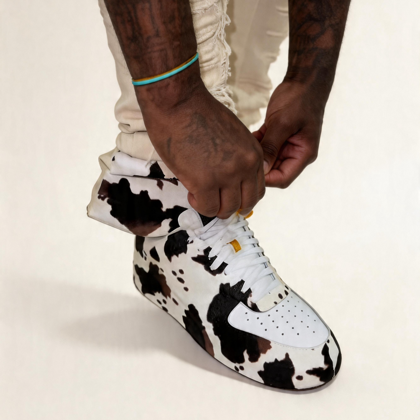 Limited Edition Cow-Print Suede Low-Top Sneakers