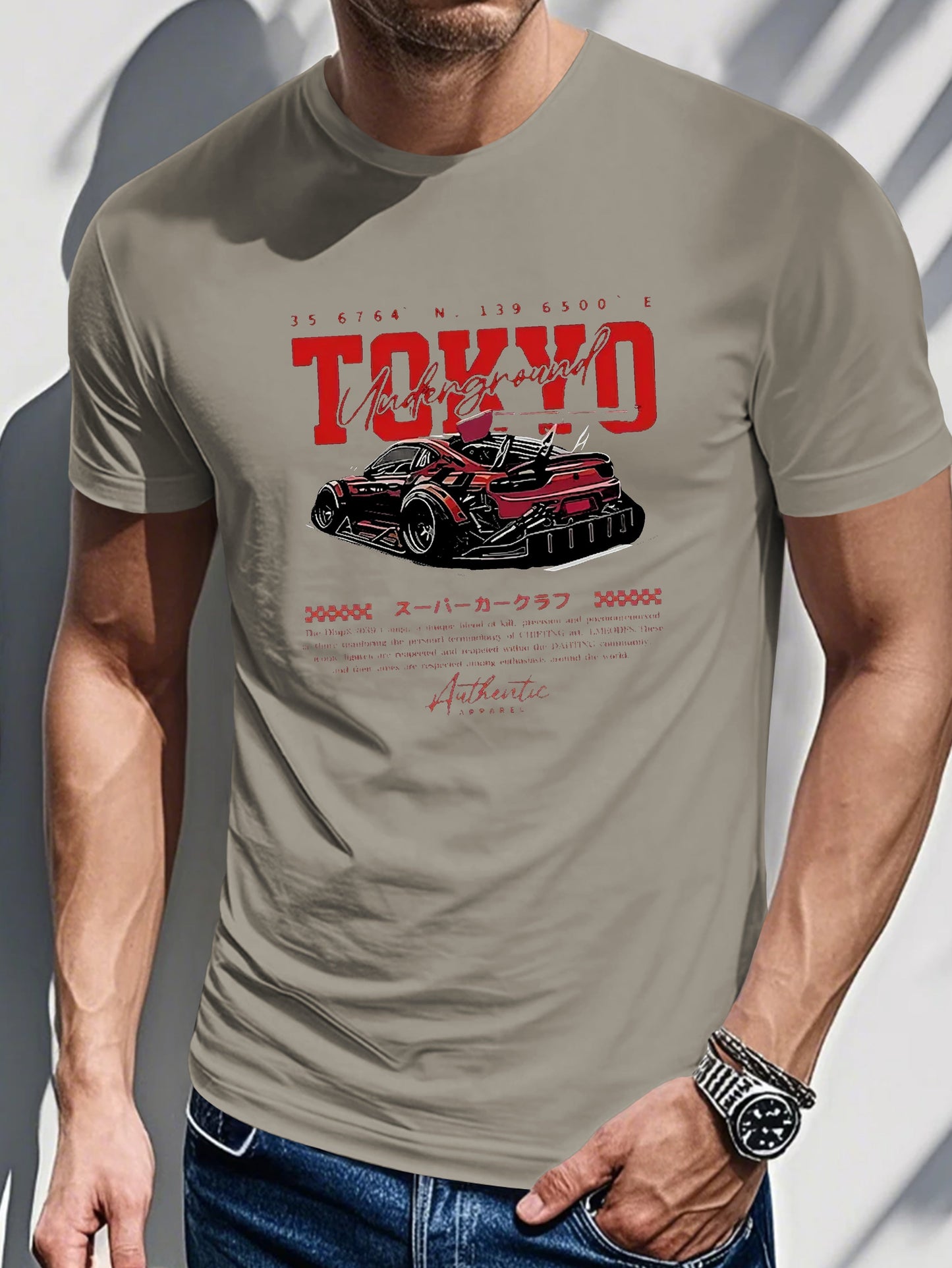 Men's Printed T-shirt - Tokyo, Racing Car