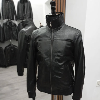 Men's Black Leather Jacket – Stylish & Durable Outerwear