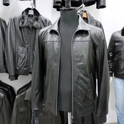 Men's Black Leather Jacket – Stylish & Durable Outerwear