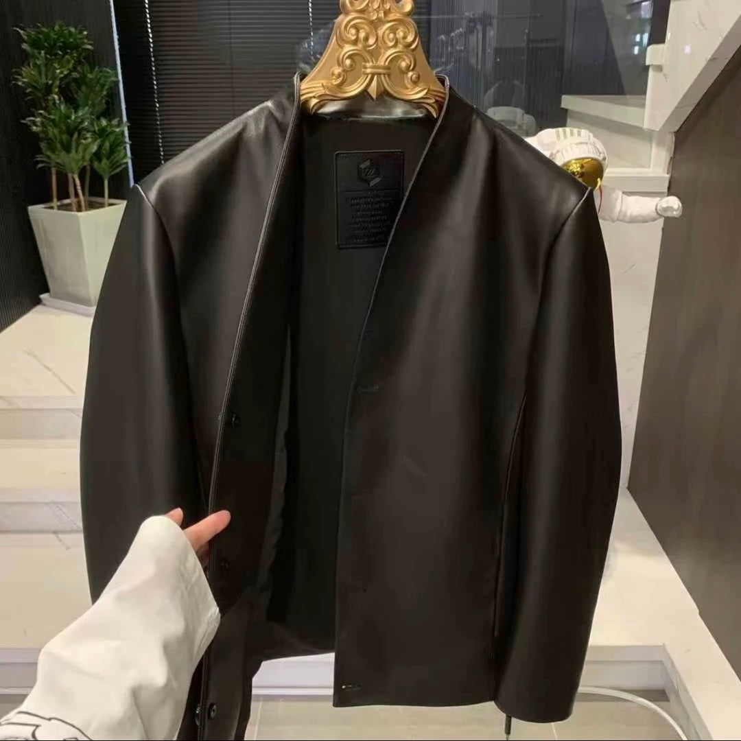 Men's New Collarless Coat Jacket