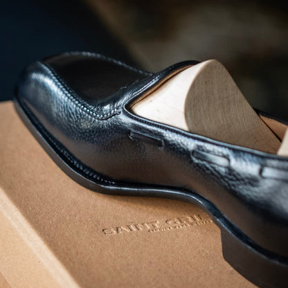 Genuine Leather Men's Crocodile Pattern Black Casual Shoes