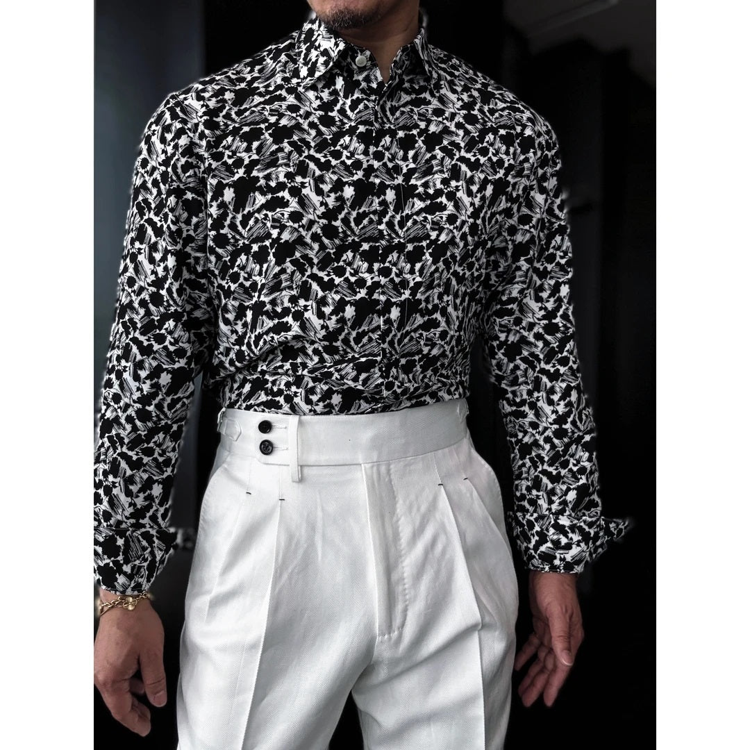 Black And White Printed Shirt
