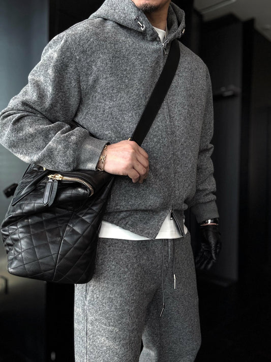 Grey Hooded Zip-Up Jacket