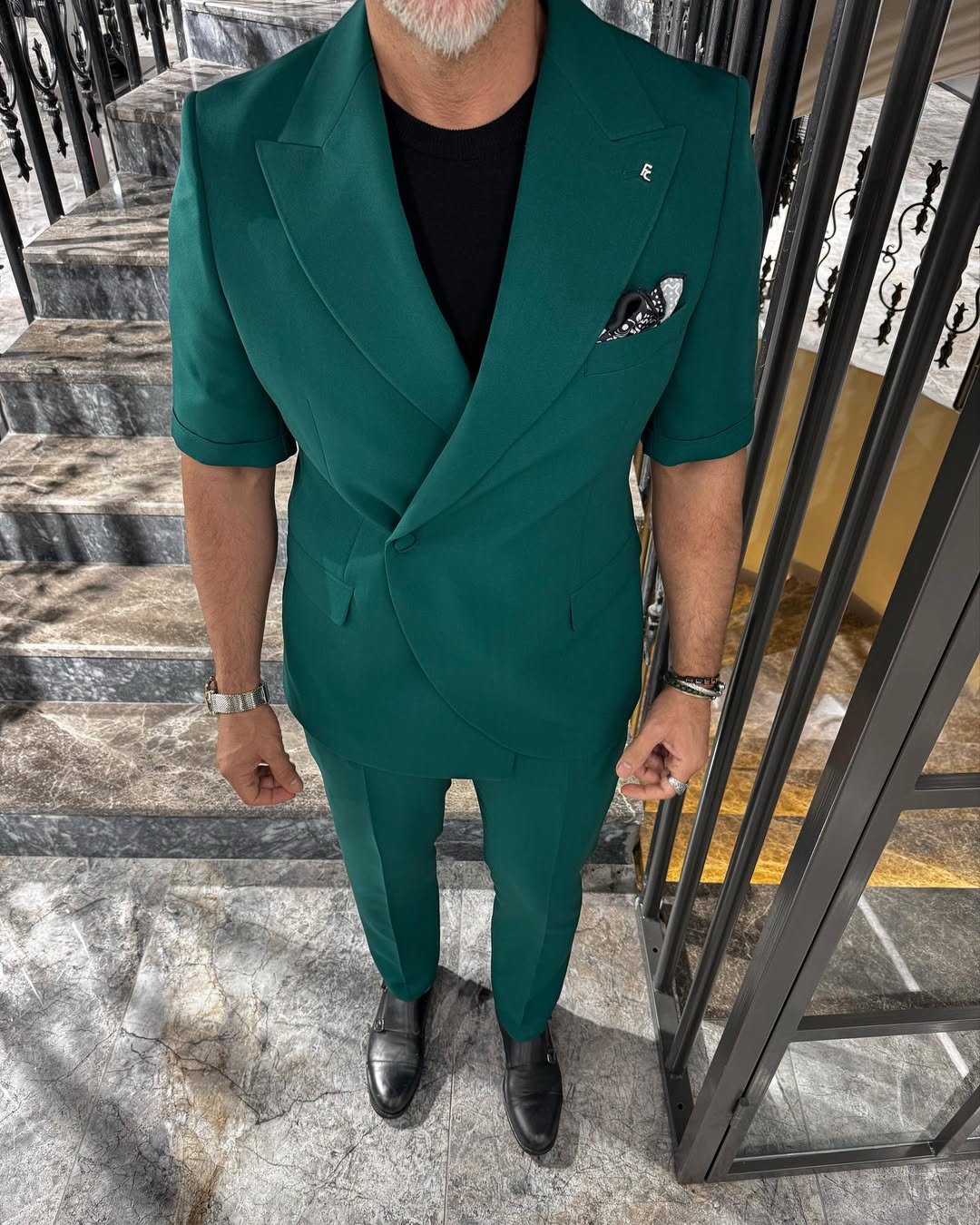 Top + Pants Men's Short Sleeve Suit